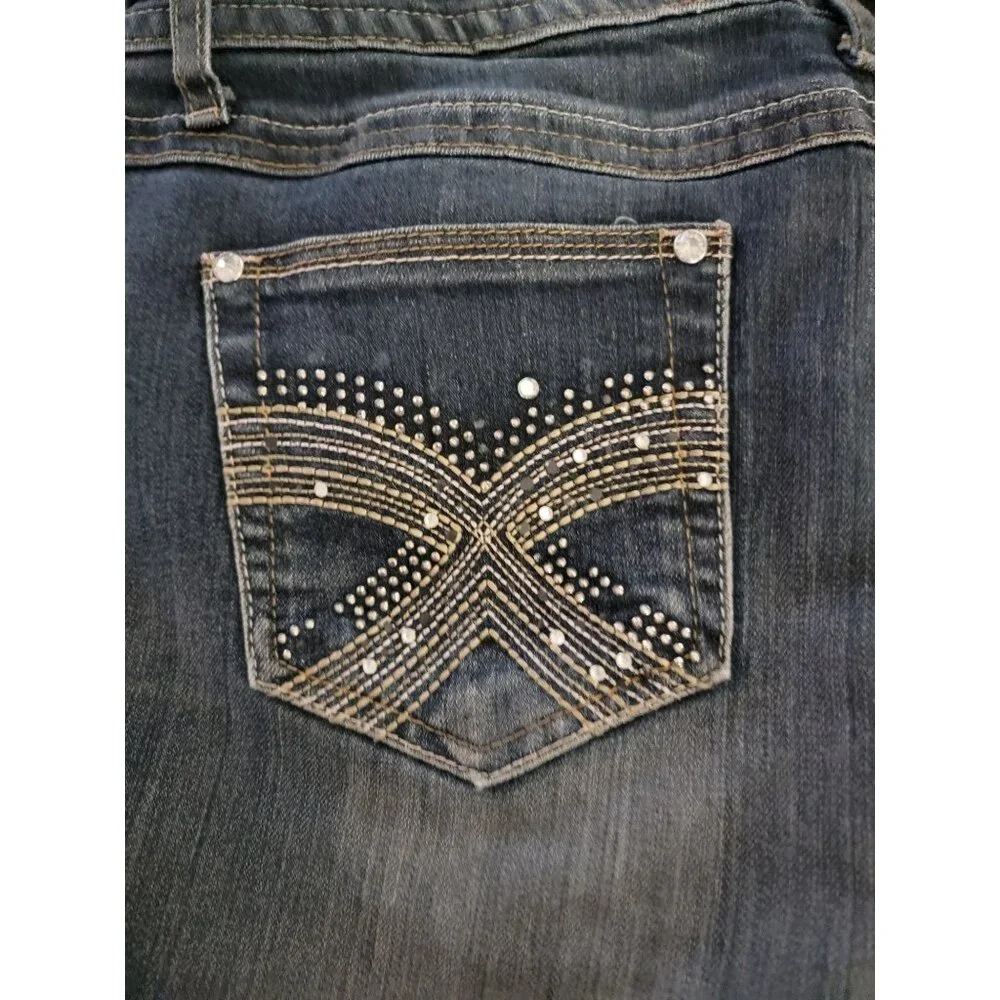 Earl Jean Womens Bootcut Embellished Jeans Size 14 - Picture 4 of 9
